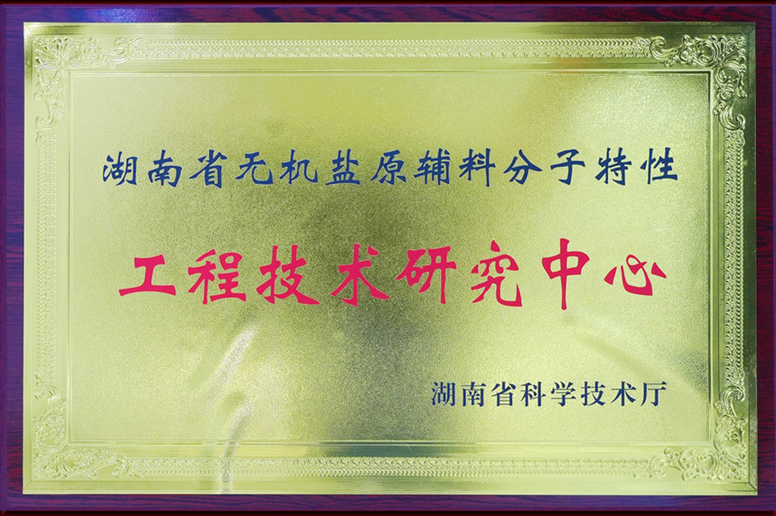 湖南省无机盐原辅料分子特性工程技术研究中心